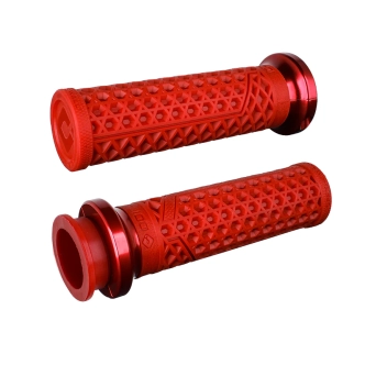 ODI Vans Signature Lock-On Grips In Red For 2018-2024 Indian Challenger, Chief, Chieftan, Darkhorse Models (V31VITWDR-R)