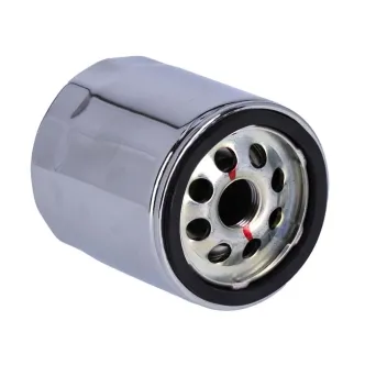 OEM Oil Filter In Chrome For 1984-2022 XL, 1984-1998 Softail, 1980-1998 FLT, 1982-1994 FXR, 2008-2012 XR1200 & 1997-2002 Buell Models (63796-77A)