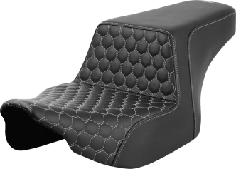 Saddlemen Honeycomb Step-Up Seat With Silver Stitching For Harley Davidson 2023-2024 CVO Road Glide & Street Glide Models (823-07-17705)