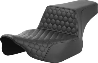 Saddlemen Extended Reach Honeycomb Step-Up Seat With Black Stitching For Harley Davidson 2023-2024 CVO FLHX Street Glide & FLTR Road Glide Models (823-07-17800)