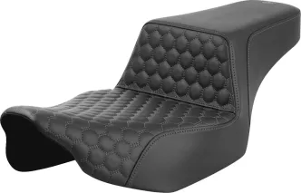 Saddlemen Extended Reach Honeycomb Step-Up Seat With Grey Stitching For Harley Davidson 2023-2024 CVO FLHX Street Glide & FLTR Road Glide Models (823-07-17802)