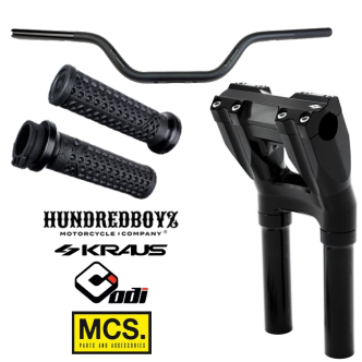 Hundredboyz X MCS Clubstyle Handlebar Kit With 10 Inch Risers For 2008-2024 Harley Davidson With E-Throttle (ARM086007)