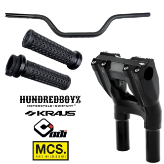 Hundredboyz X MCS Clubstyle Handlebar Kit With 8 Inch Risers For 1974-2022 Harley Davidson With Single or Dual Throttle Cables (ARM186007)