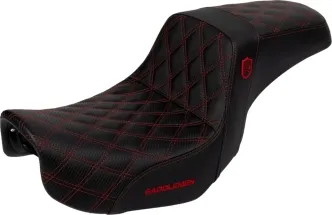 Saddlemen Carbon Fiber Pro Series SDC Performance Grip Seat With Red Stitching For Harley Davidson 2006-2017 Dyna Models (SC80604RED)