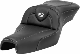 Saddlemen Carbon Fiber Standard Reach Roadsofa Seat For Harley Davidson 2004-2022 Sportster Models (4.5G Tank) (807-03-185)