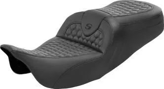 Saddlemen Honeycomb Roadsofa Seat With Black Stitching For Harley Davidson 2008-2024 FLHR, FLHT, FLHX & FLTR Touring Models (Does Not Fit 2023-2024 CVO Models) (808-07B-189)