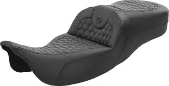 Saddlemen Extended Reach Carbon Fiber Roadsofa Honeycomb Seat For Harley Davidson 2008-2024 FLHR, FLHT, FLHX & FLTR Touring Models (Does Not Fit 2023-2024 CVO Models) (808-07B-190)